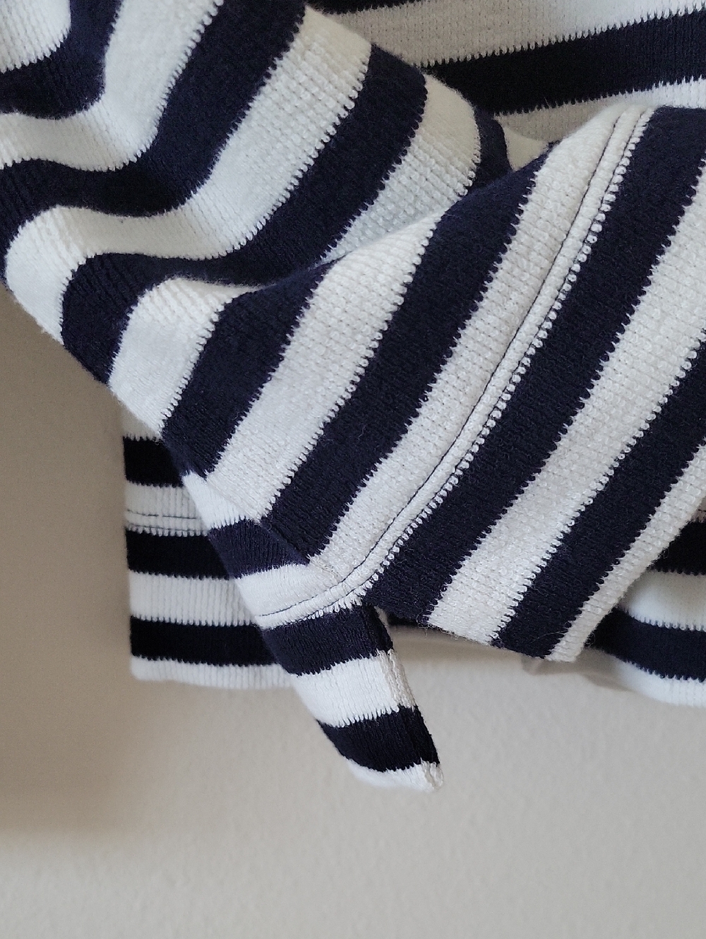 Talbots Black White Stripe Boxy 1/4 Zip Sweater Size Large Petite LP - Picture 3 of 6
